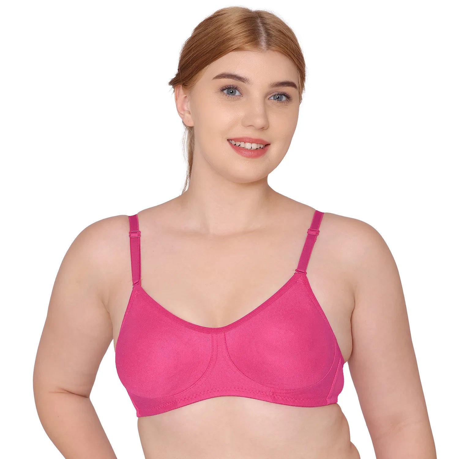 Sushme Non Padded Everyday Bra - Cotton Rich - Full Coverage, Wireless, Seamless, Multiway Straps - T-Shirt Bra (Sushme 83-DPK)