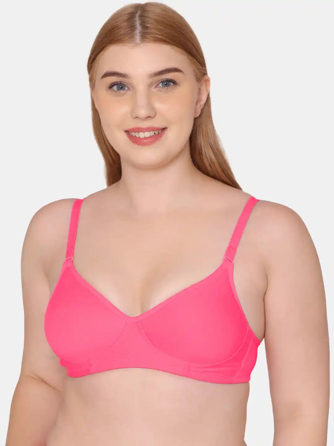 Sushme Beginners Sports Bra - Non Padded - Racer Back - Broad Strap - Full Coverage - Wirefree, Seamless T-Shirt Bra (Sushme 1301-DPK)
