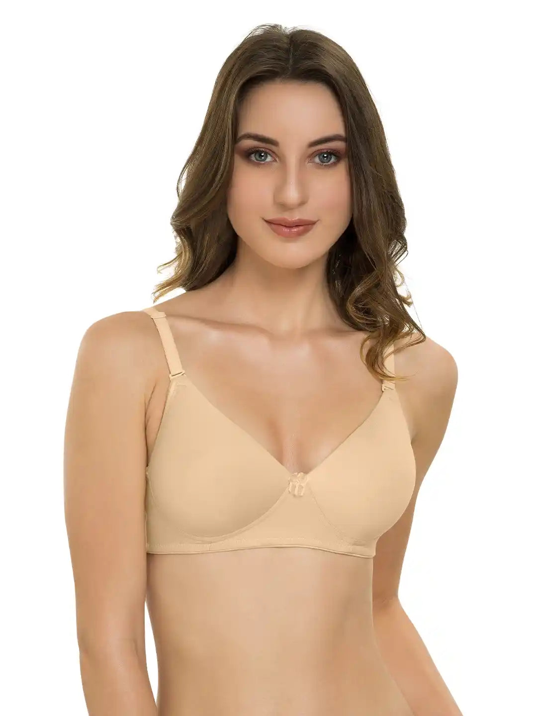 Sushme Lightly Padded Bra - Cotton Rich - Seamless, Full Coverage, Multiway Straps, Wirefree Everyday T-Shirt Bra (Sushme-1570-FWN)