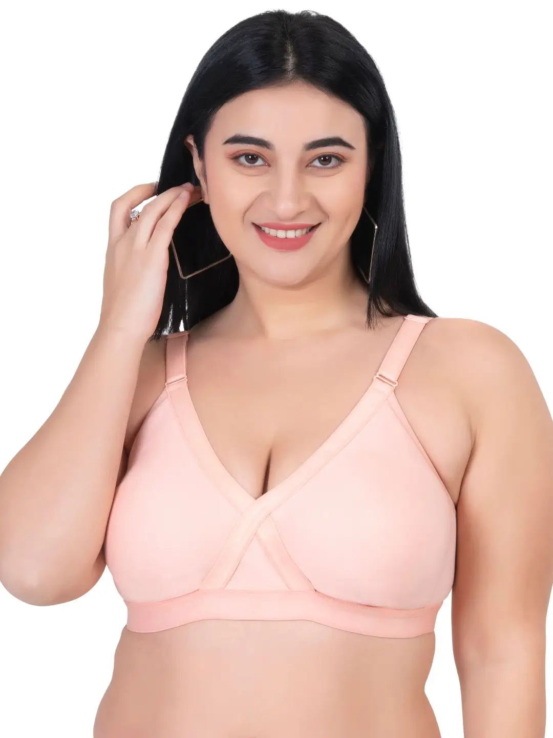 Sushme Cross Fit Hidden Concealer and Side Shapper Plus Size Seamless Bra (Sushme D86)