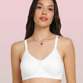 Sushme Invisi-Soft Easy-Fit Seamless Bonded Lightly Padded Bra | Full Coverage | Elastic-Free Comfort | Wire-Free | Elastic-Free Side Wings | B. C. D Cup Sizes(Sushme IS-1013-WH)