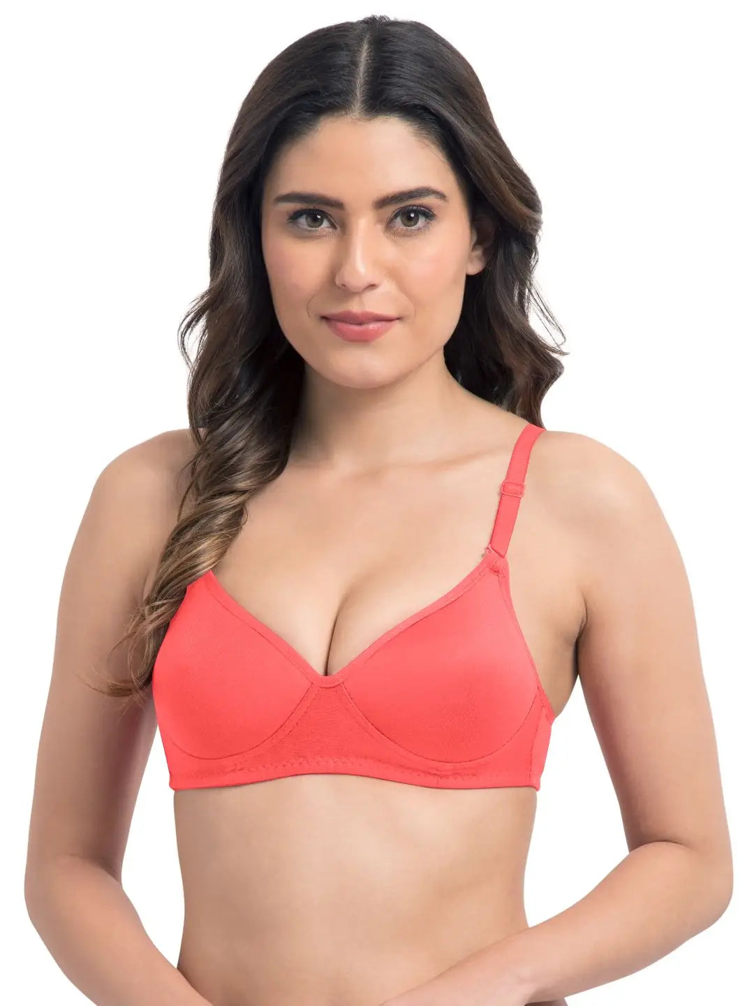 Sushme Super Soft Medium Padded Bra - Cotton Rich - Full Coverage - Wirefree - Multiway Straps - Seamless T-shirt Bra (Sushme 5413-CRL)