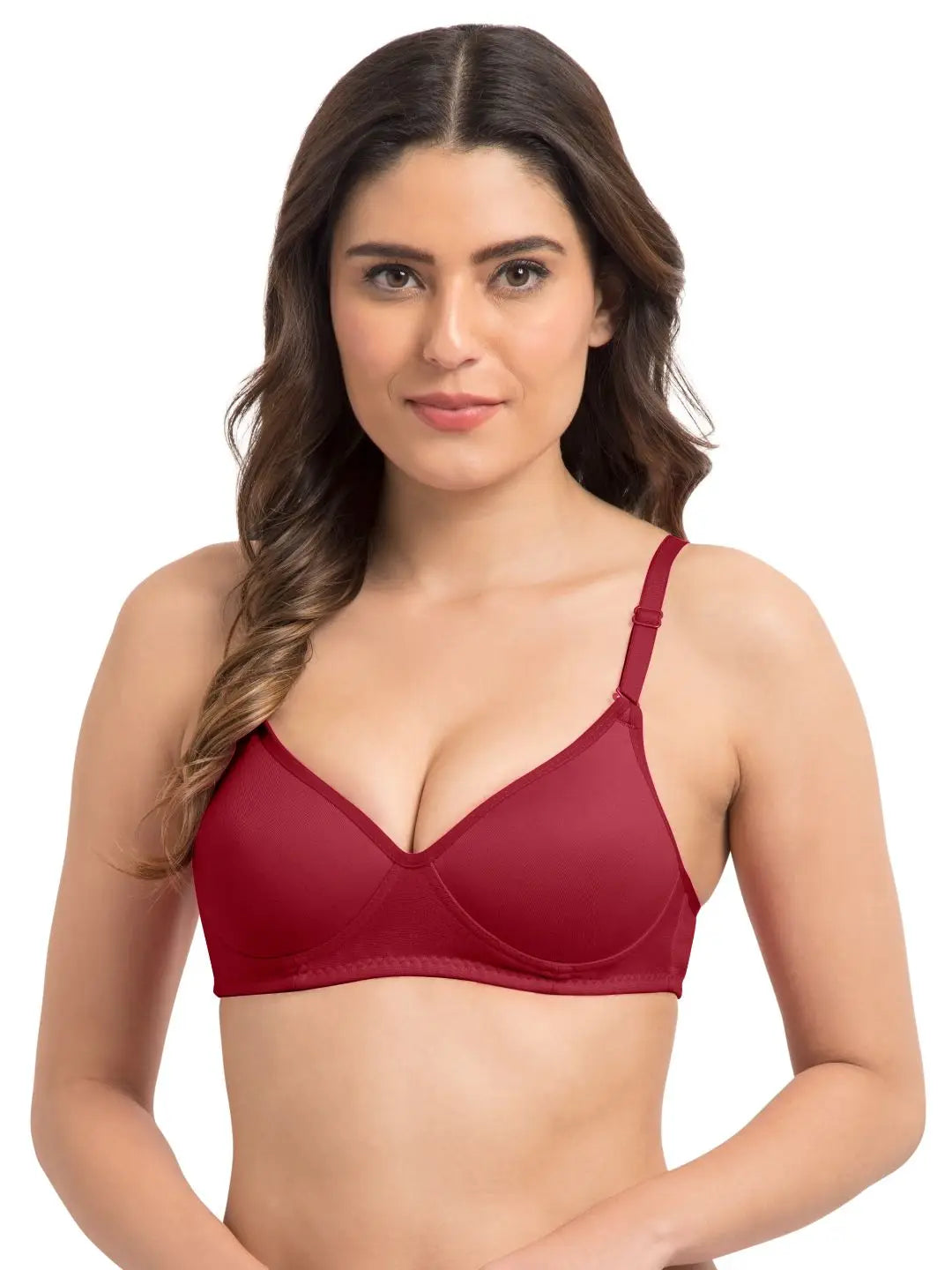 Sushme Super Soft Medium Padded Bra - Cotton Rich - Full Coverage - Wirefree - Multiway Straps - Seamless T-shirt Bra (Sushme 5413-WIN)