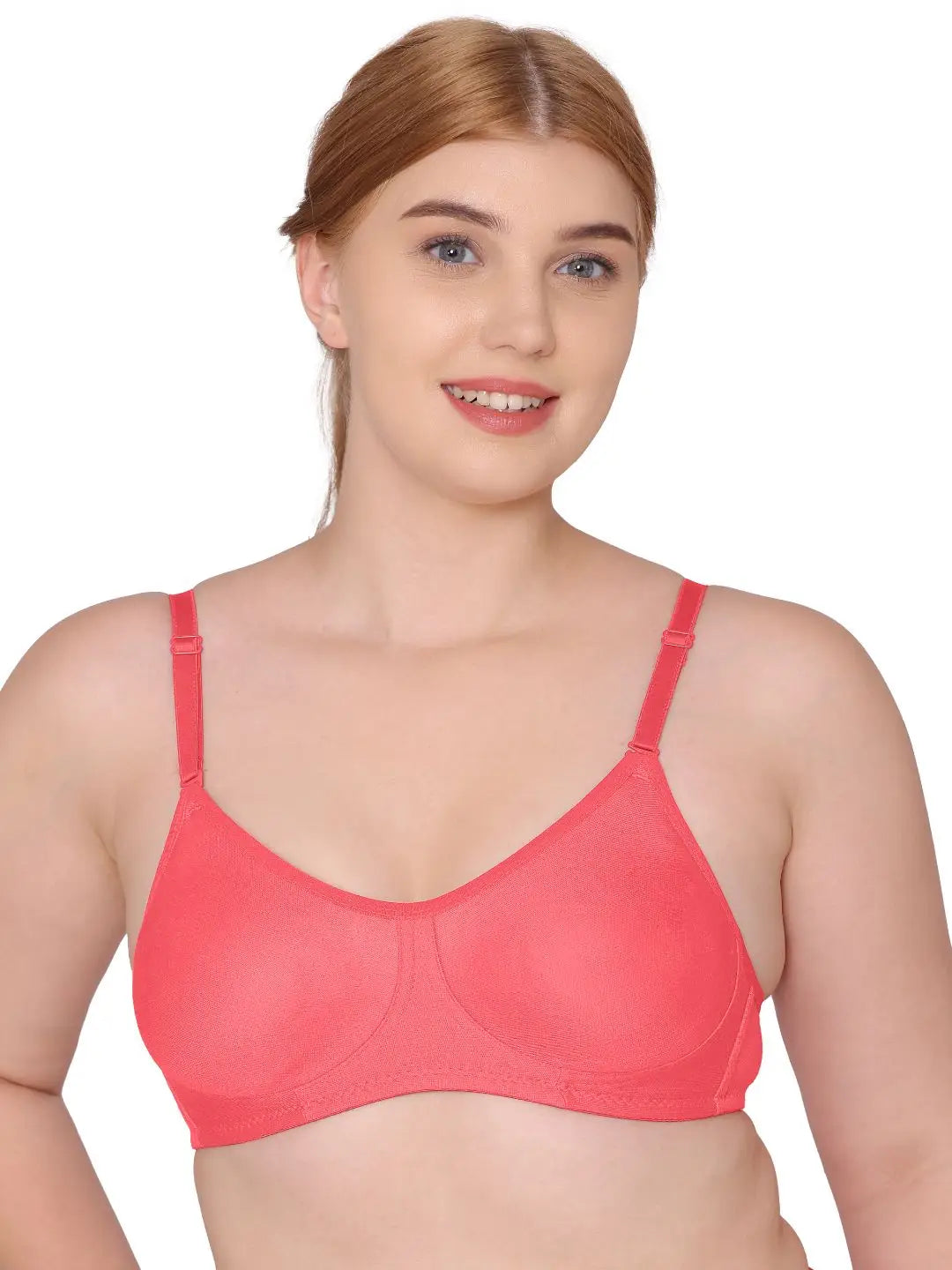 Sushme Non Padded Everyday Bra - Cotton Rich - Full Coverage, Wireless, Seamless, Multiway Straps - T-Shirt Bra (Sushme 83-CRL)