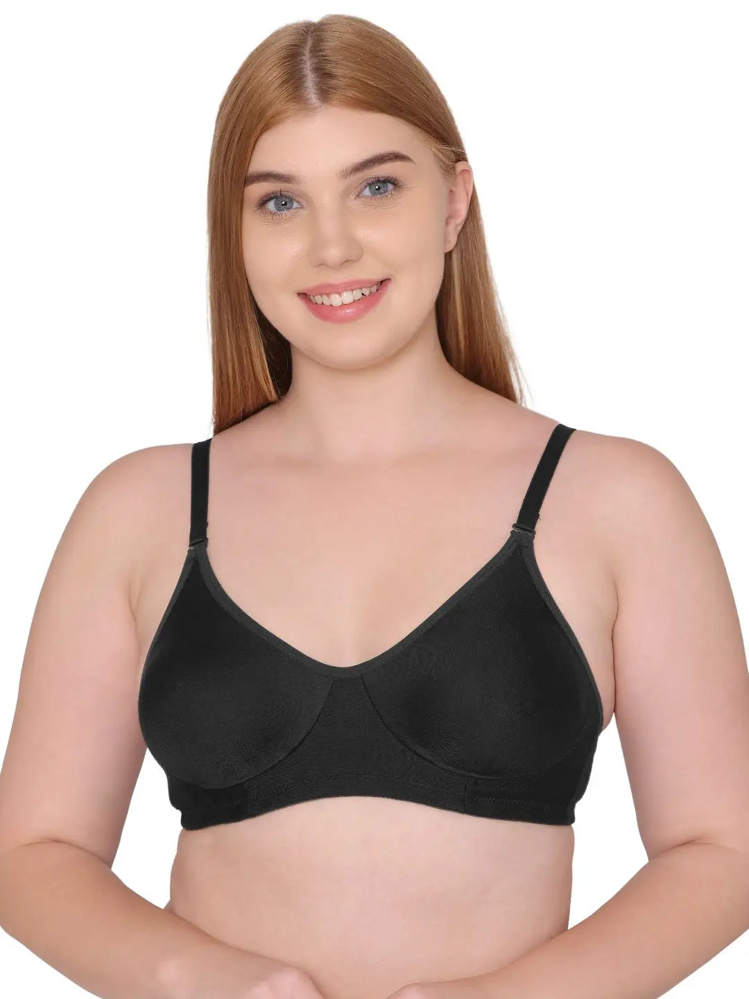 Sushme Non Padded Bra - Cotton Rich - Full Coverage, Wireless, Seamless, Multiway Straps - T-Shirt Bra (Sushme 91-BLK)