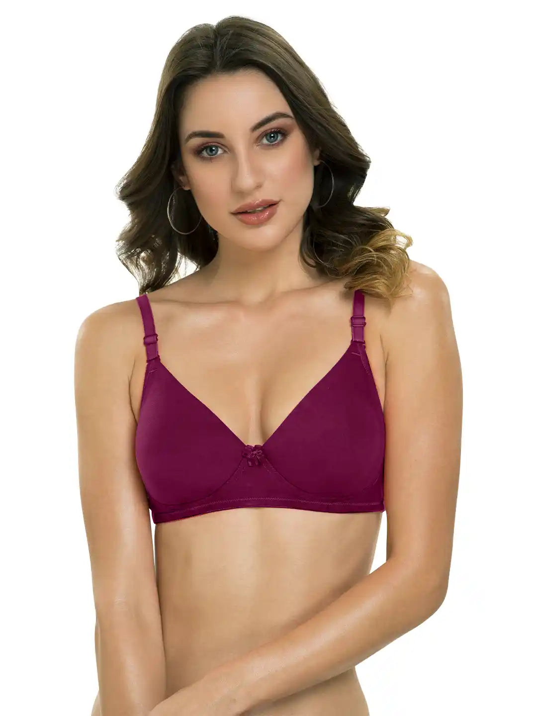 Sushme Lightly Padded Bra - Cotton Rich - Seamless, Full Coverage, Multiway Straps, Wirefree Everyday T-Shirt Bra (Sushme-1570-MG)