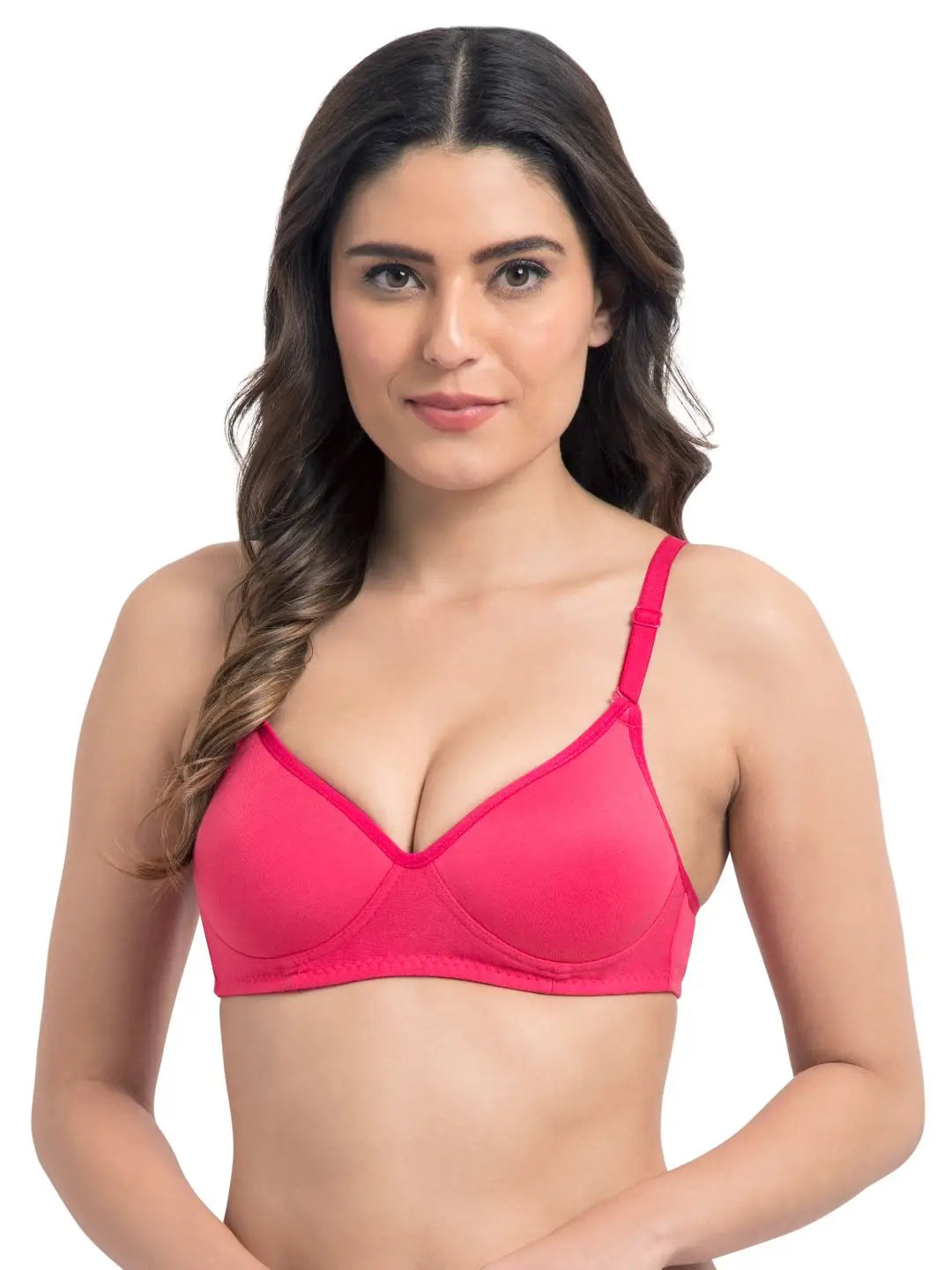 Sushme Super Soft Medium Padded Bra - Cotton Rich - Full Coverage - Wirefree - Multiway Straps - Seamless T-shirt Bra (Sushme 5413-DPK)