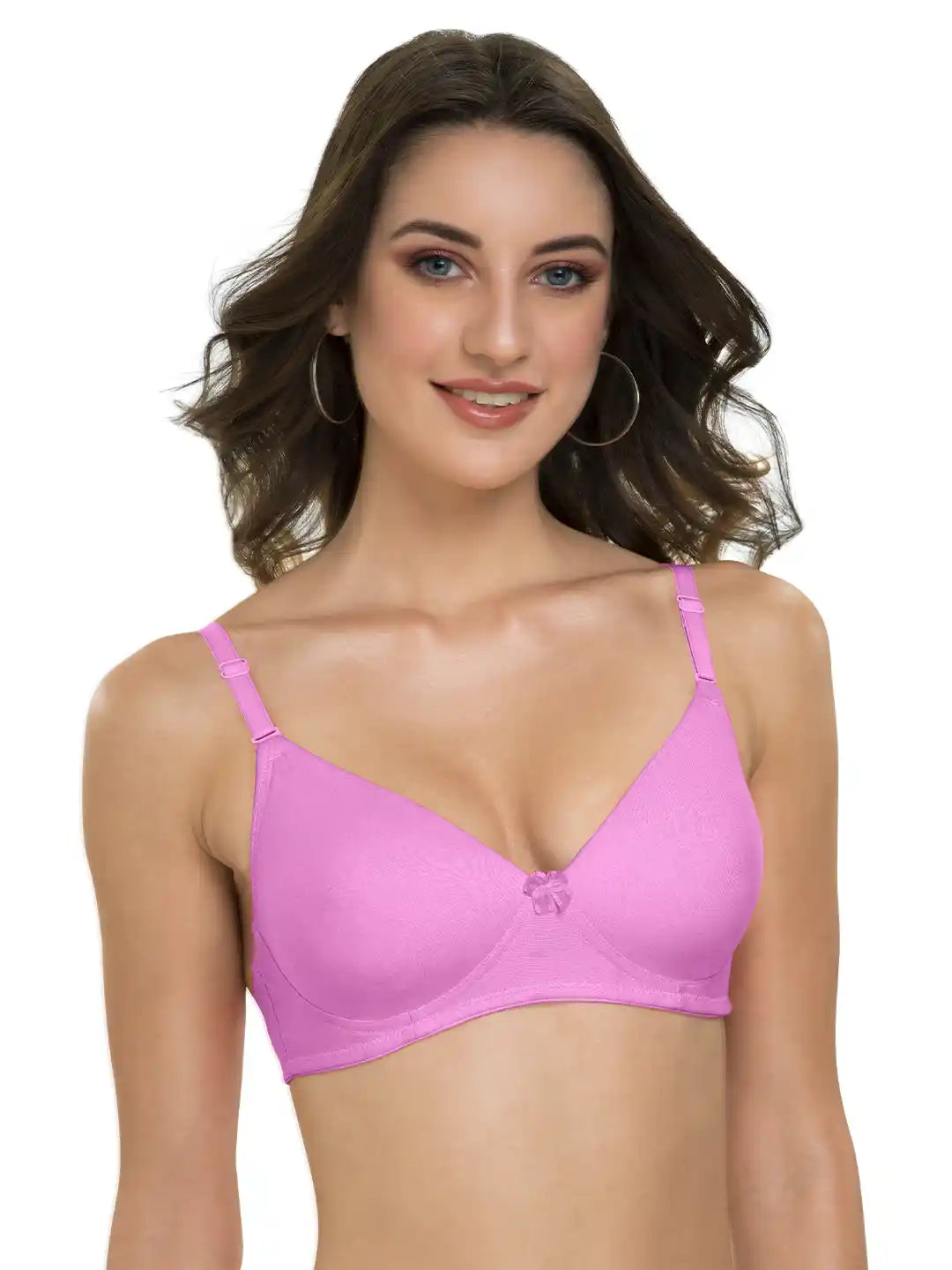 Sushme Heavily Padded Semi Push-Up Bra - Soft Polyamide Fabric - 3/4th Coverage, Wireless, Multiway Straps, Seamless - Everyday T-Shirt Bra (Sushme-199-MOV)