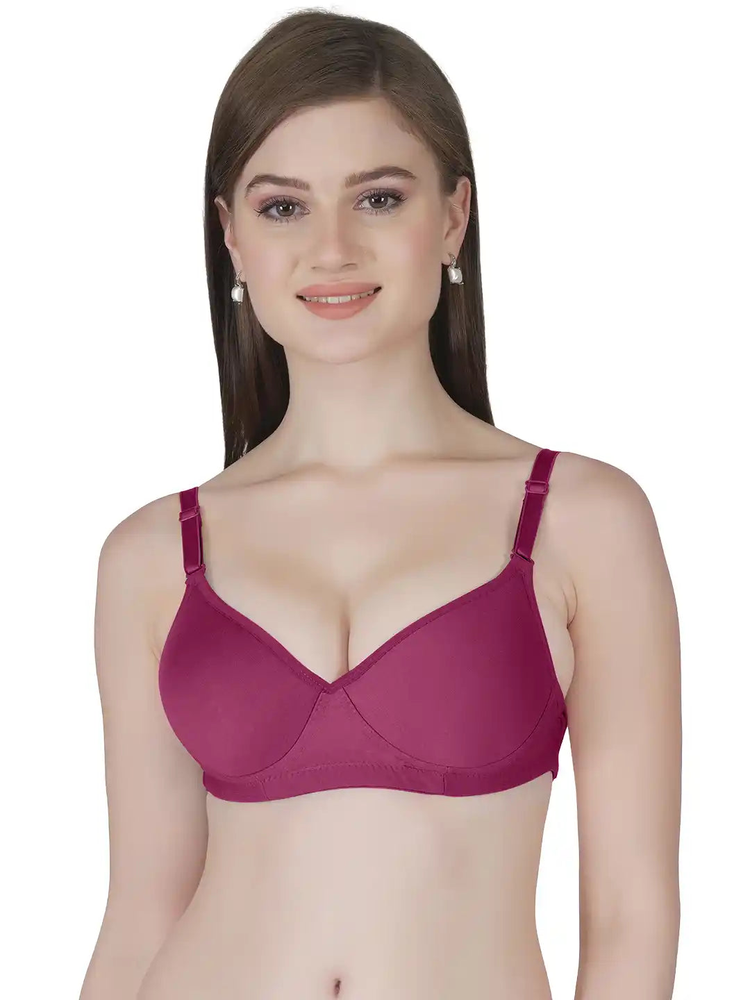 Sushme Transparent Lightly Padded Backless Bra - Cotton Rich - Seamless, Full Coverage, Multiway Straps - T-Shirt Bra (Sushme 516-MG)