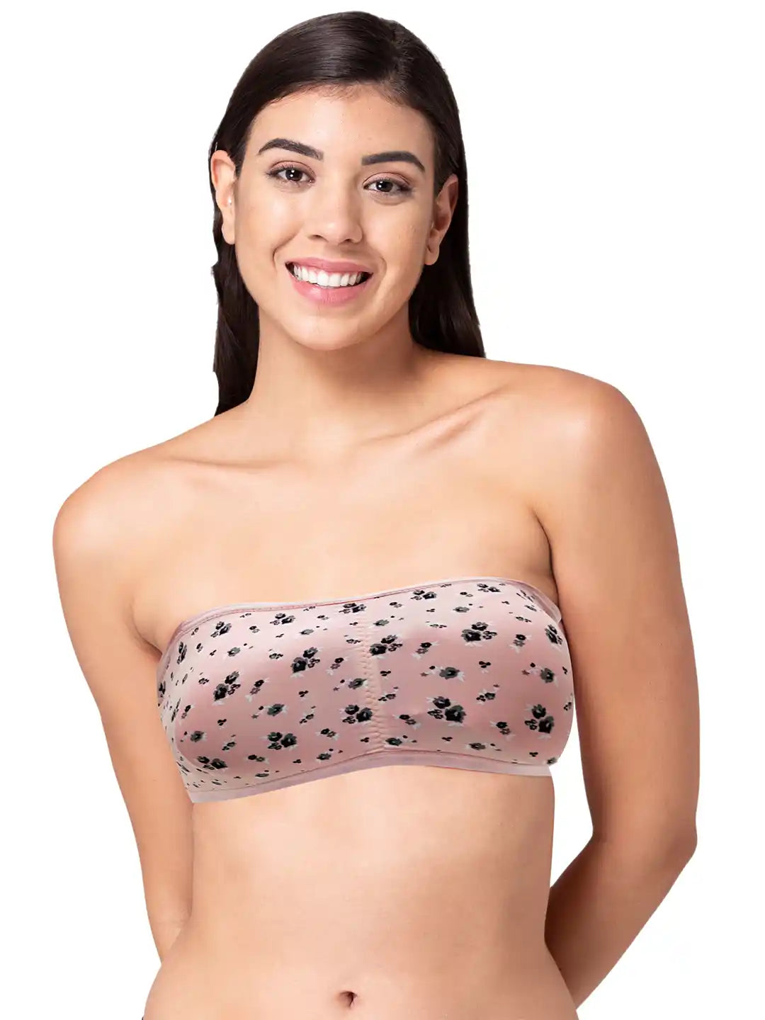 Sushme Minimiser Non Padded - 100% Cotton - U-Shaped Back - Full Coverage, Wirefree, Seamless T-Shirt Bra (Sushme TUBE BRA 279136-PRINTED)