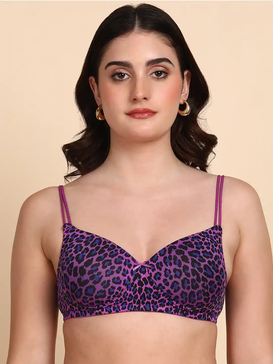 Sushme Backless Transparent Back Bra - Lightly Padded - Soft Polyamide Fabric - Seamless, Full Coverage, Multiway Straps - T-Shirt Bra (Sushme 19204-PRINTED)