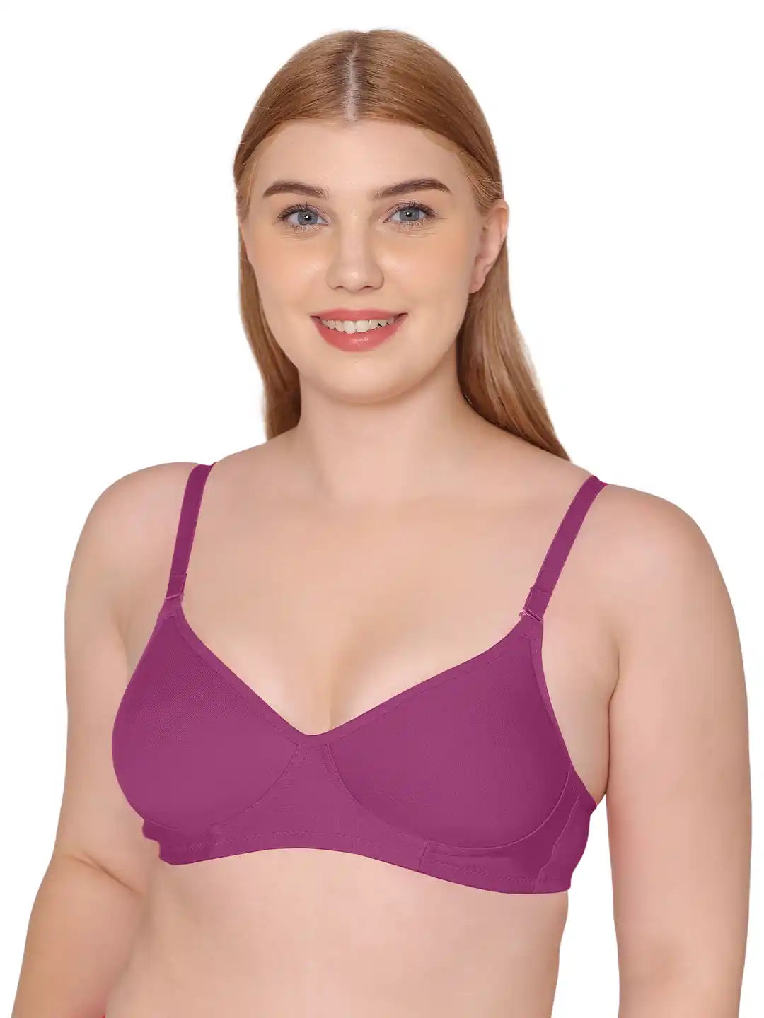 Sushme Lightly Padded Super Soft Bra - Cotton Rich - Full Coverage, Multiway Straps, Wireless, Seamless- T-Shirt Bra (Sushme 611-MG)