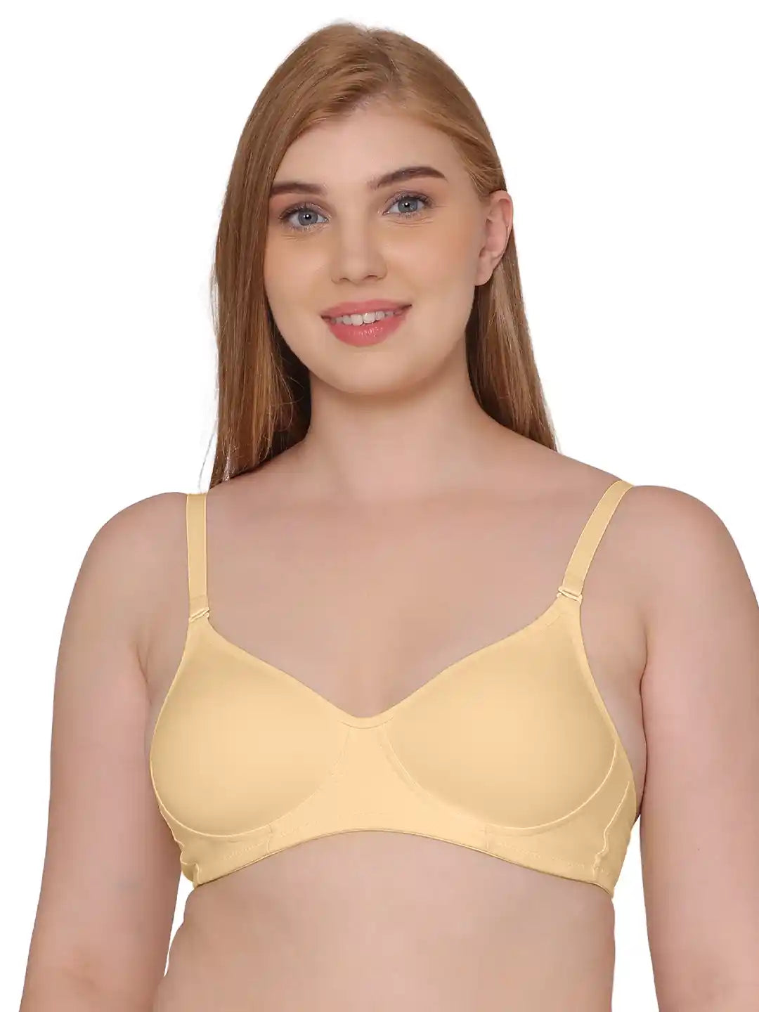 Sushme Super Soft Medium Padded Bra - Cotton Rich Fabric - Full Coverage, Multiway Straps, Wirefree, Seamless T-Shirt Bra (Sushme 5555-SK)