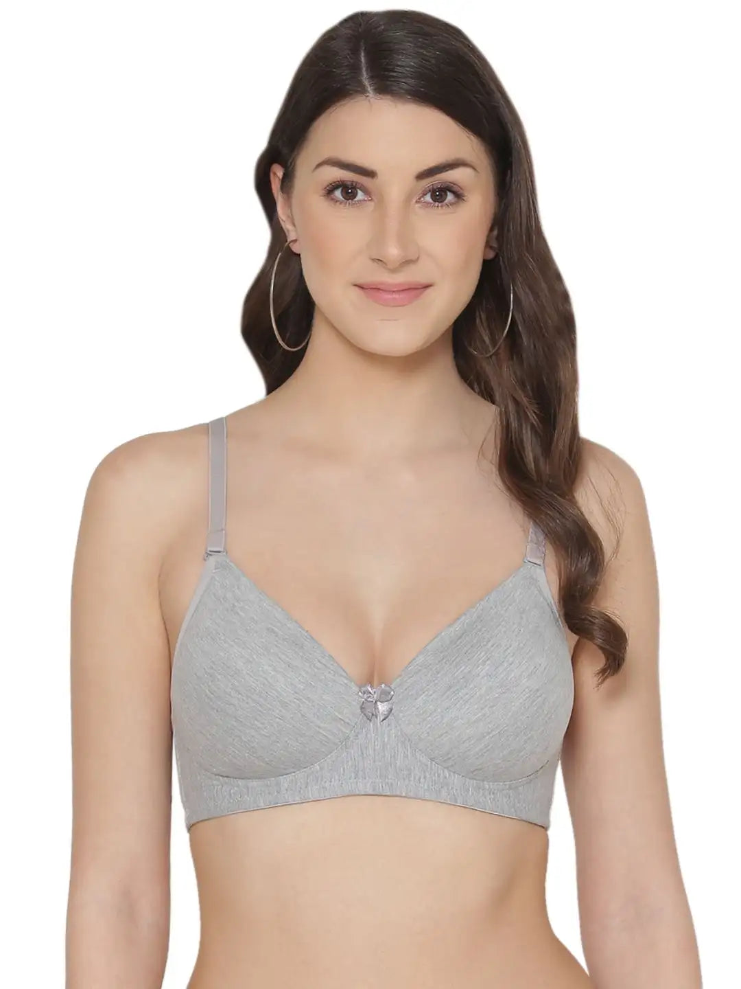 Sushme Lightly Padded Cotton Lycra Bra (Plus Size) - Wirefee, Full Coverage, Multiway Straps Seamless Bra (Sushme-LW-313-GRY)