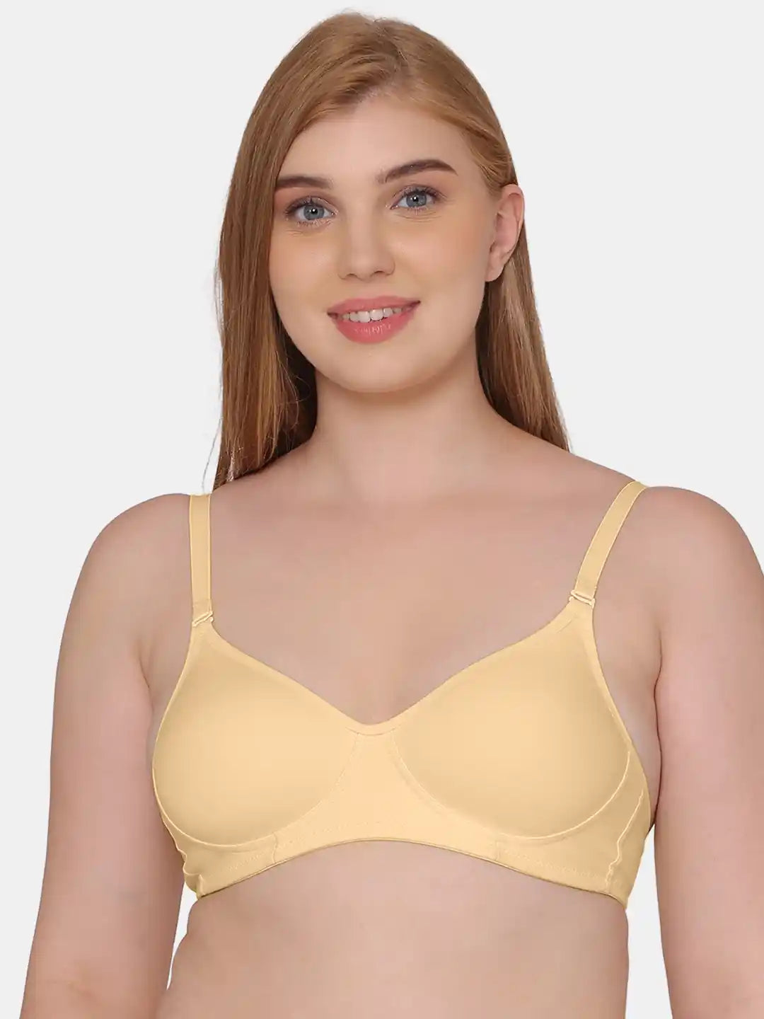 Sushme Beginners Sports Bra - Non Padded - Racer Back - Broad Strap - Full Coverage - Wirefree, Seamless T-Shirt Bra (Sushme 1301-SK)