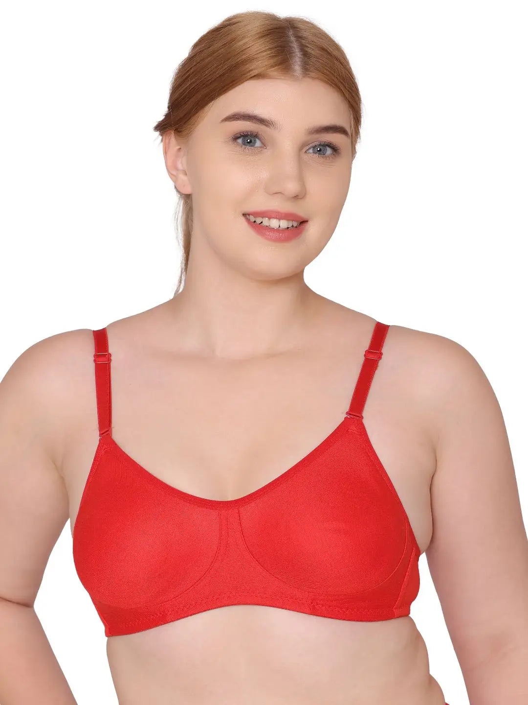 Sushme Non Padded Everyday Bra - Cotton Rich - Full Coverage, Wireless, Seamless, Multiway Straps - T-Shirt Bra (Sushme 83-RD)