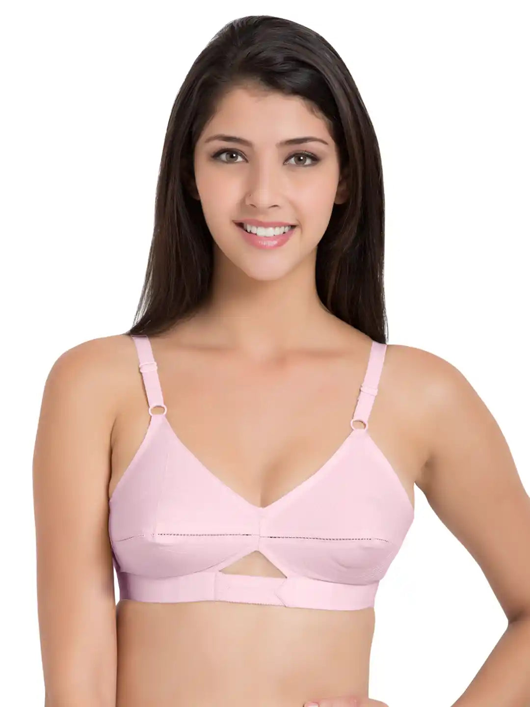 Sushme Centre-Fit 100% Cotton - Minimiser - Non-Padded, Full Coverage, Wireless Seamed Bra(Sushme CLY-PK)