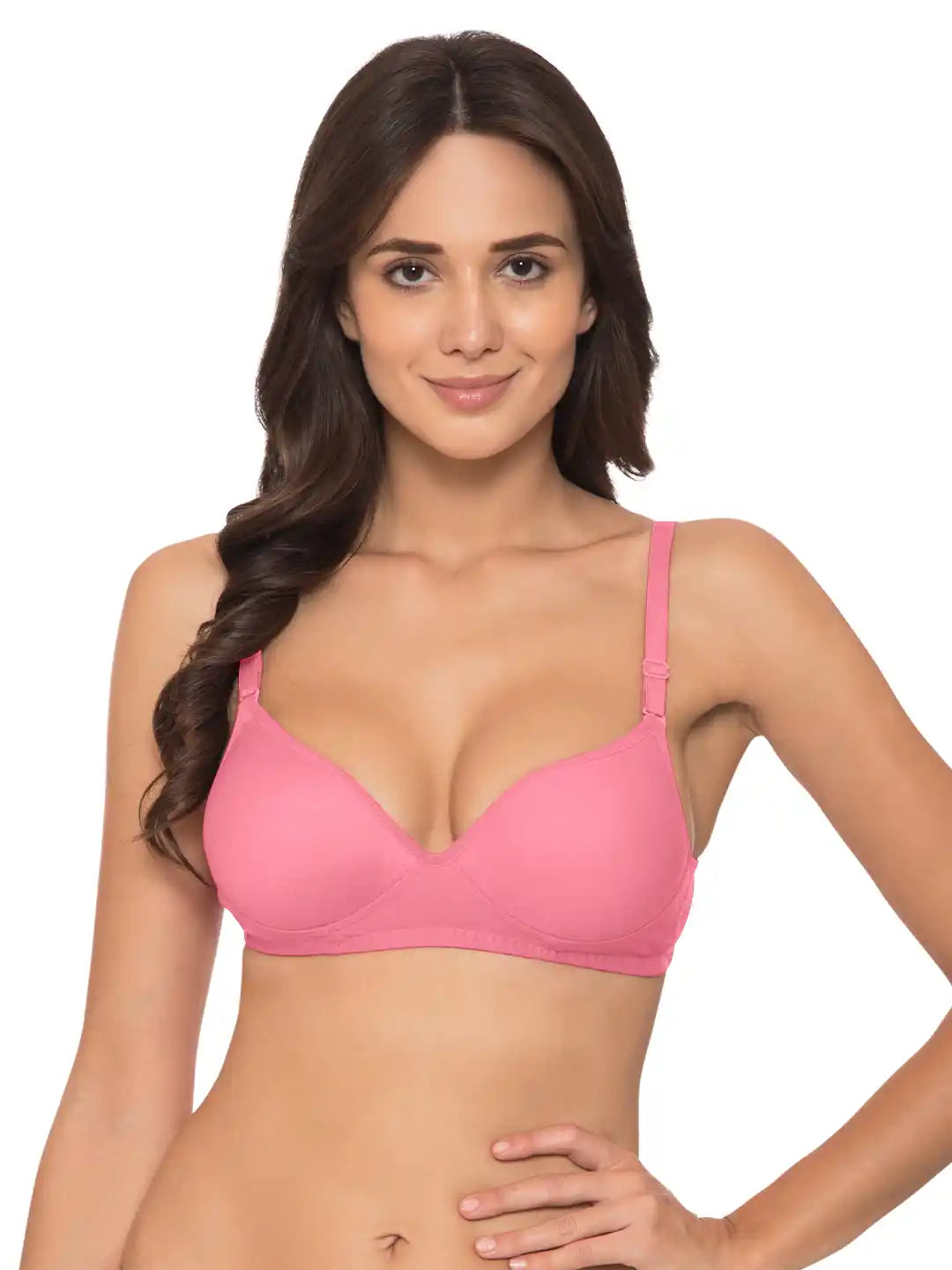 Sushme Heavily Padded Push-Up Bra - Cotton Rich - Balconette - 3/4th Coverage, Seamless, Wireless, Multiway Straps - T-Shirt Bra (Sushme 15-BPK)