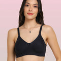 Sushme Invisi-Soft Easy-Fit Seamless Bonded T-Shirt Bra | Full Coverage | Elastic-Free Comfort | Wire-Free | Elastic-Free Side Wings | B. C. D Cup Sizes(Sushme IS 352-NBLU)