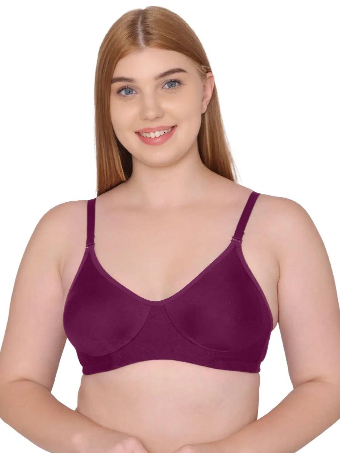 Sushme Non Padded Everyday Bra - Cotton Rich - Full Coverage, Wireless, Seamless, Multiway Straps - T-Shirt Bra (Sushme 83-MG)
