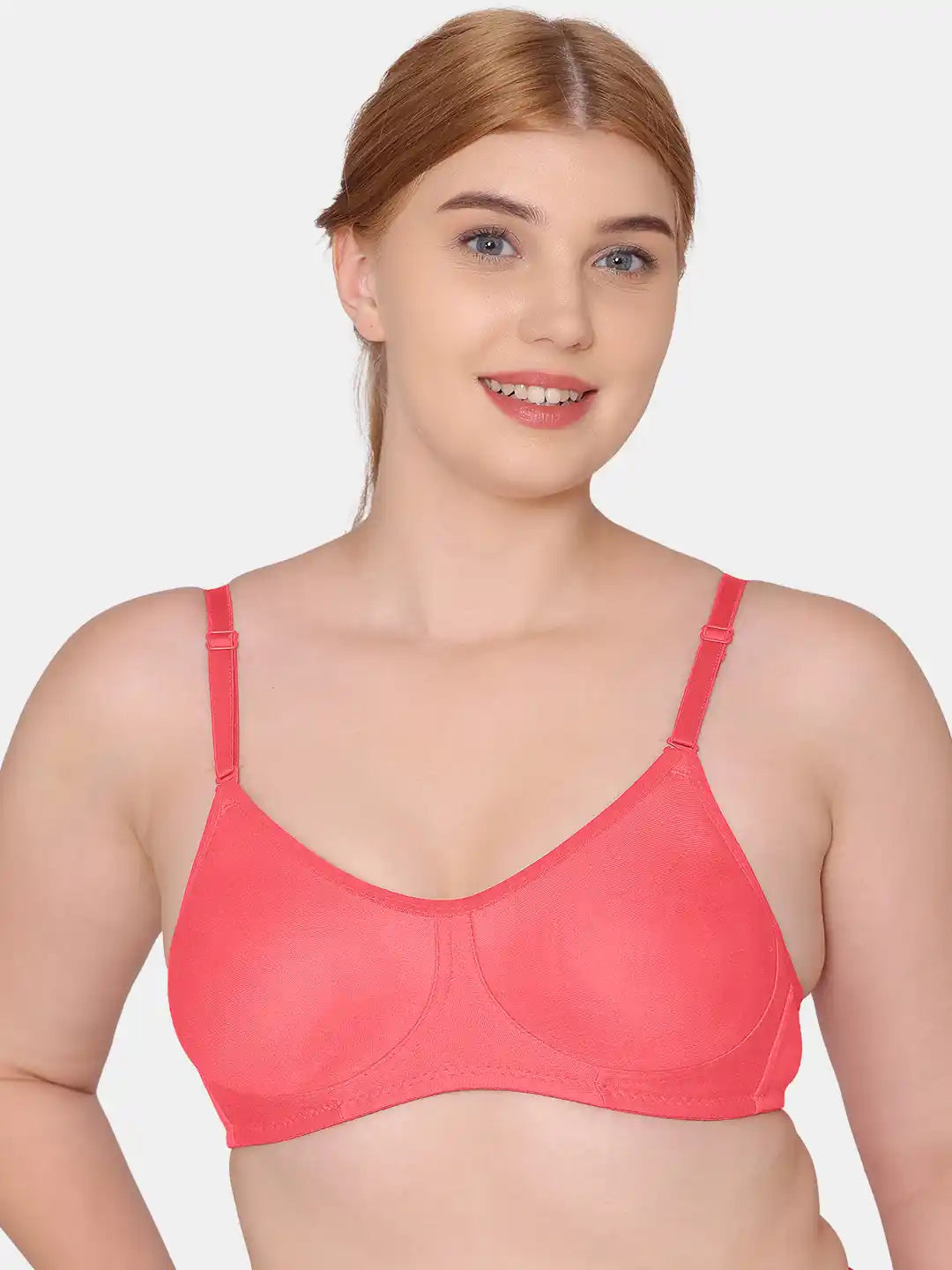 Sushme Non Padded Uniform Bra - Cotton Rich Fabric - Full Coverage, Multiway Straps, Wirefree, Seamless T-Shirt Bra (Sushme-253-CRL)