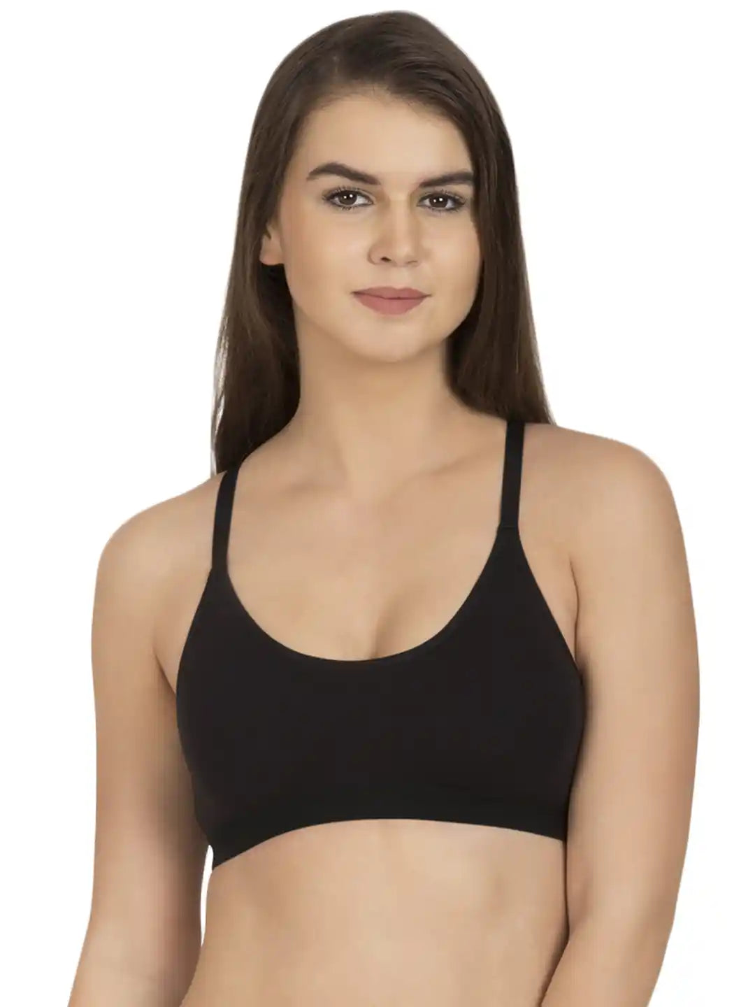 Sushme Beginners Sports Bra - Non Padded - Racer Back - Full Coverage - Wirefree, Seamless T-Shirt Bra (Sushme-314)