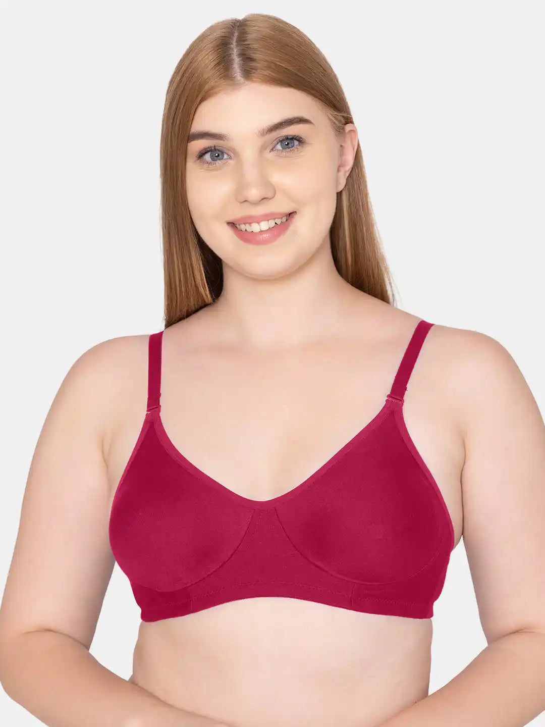 Sushme Non Padded Single Hook Bra - Cotton Rich Fabric - Full Coverage, Multiway Straps, Wirefree, Seamless T-Shirt Bra (Sushme-285-WIN)
