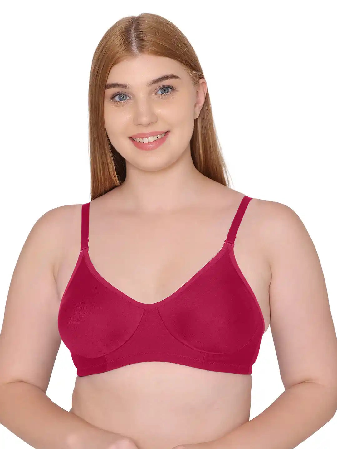 Sushme Non Padded Uniform Bra - Cotton Rich Fabric - Full Coverage, Multiway Straps, Wirefree, Seamless T-Shirt Bra (Sushme-253-WIN)