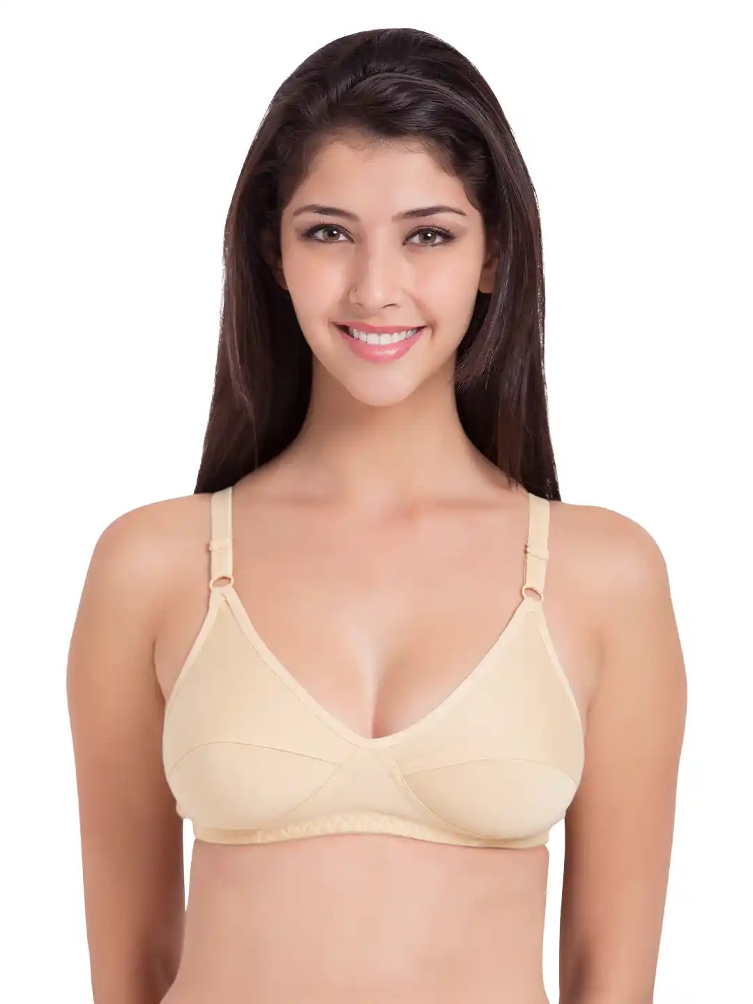 Sushme 100% Cotton Minimizer Bra - Non-Padded - Full Coverage - Regular Straps, Wireless - Seamed Bra (Sushme 35-SK)