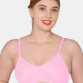 Sushme Non Padded Uniform Bra - Cotton Rich Fabric - Full Coverage, Multiway Straps, Wirefree, Seamless T-Shirt Bra (Sushme-253-BPK)