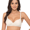 Sushme Heavily Padded Push-Up Bra - Cotton Rich - Balconette - 3/4th Coverage, Seamless, Wireless, Multiway Straps - T-Shirt Bra (Sushme 15-WH)
