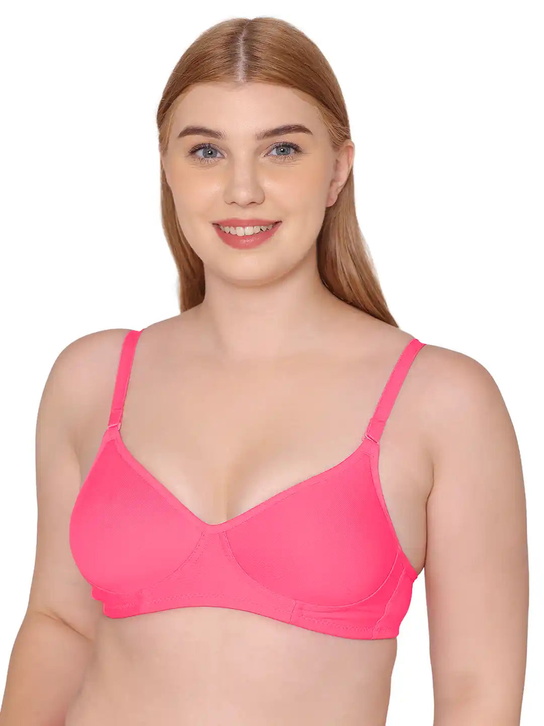 Sushme Lightly Padded Super Soft Bra - Cotton Rich - Full Coverage, Multiway Straps, Wireless, Seamless- T-Shirt Bra (Sushme 611-DPK)