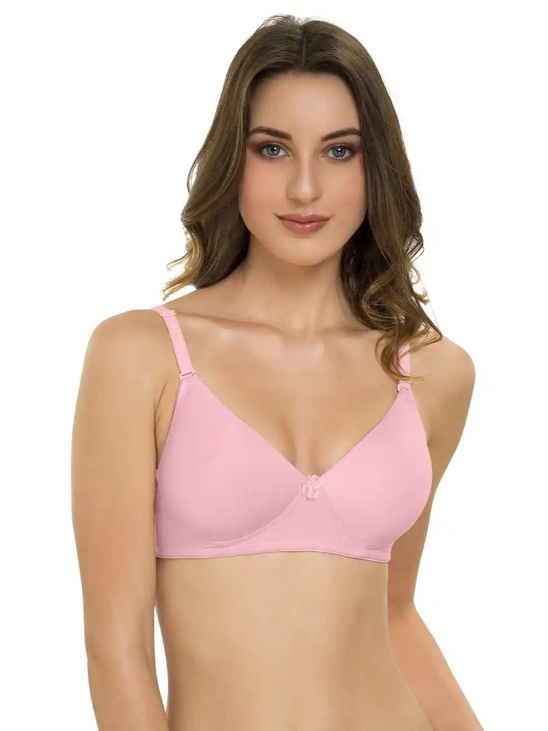 Sushme Lightly Padded Bra - Cotton Rich - Seamless, Full Coverage, Multiway Straps, Wirefree Everyday T-Shirt Bra (Sushme-1570-PLM)