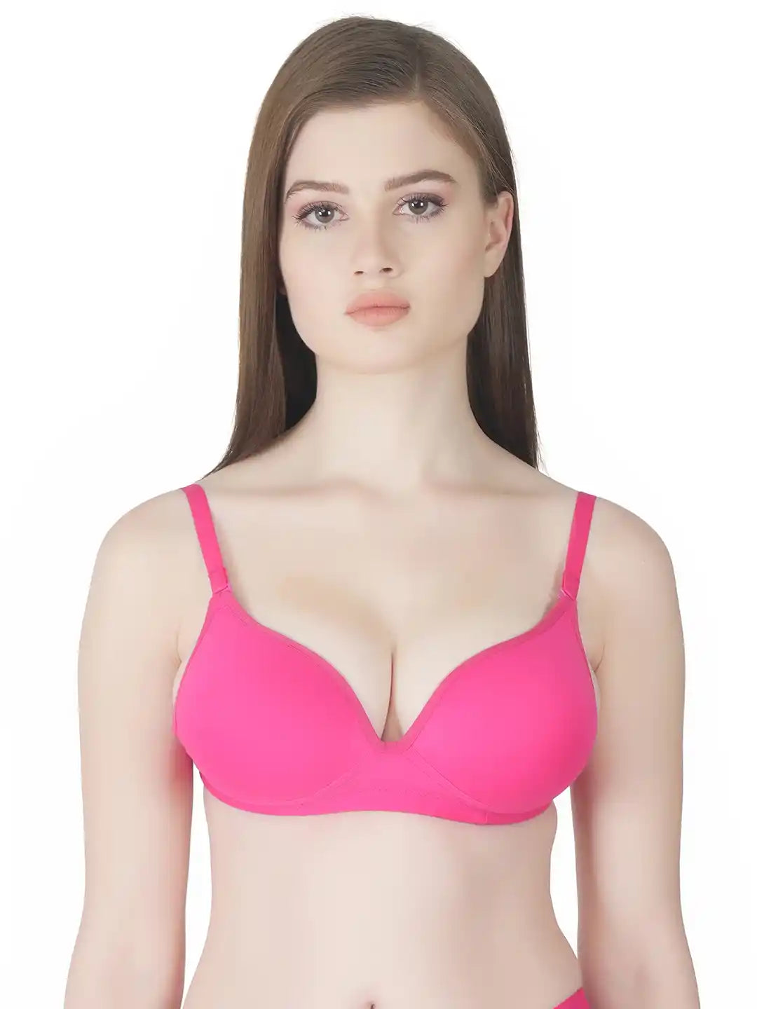 Sushme Transparent Lightly Padded Backless Bra - Cotton Rich - Seamless, Full Coverage, Multiway Straps - T-Shirt Bra (Sushme 516-DPK)