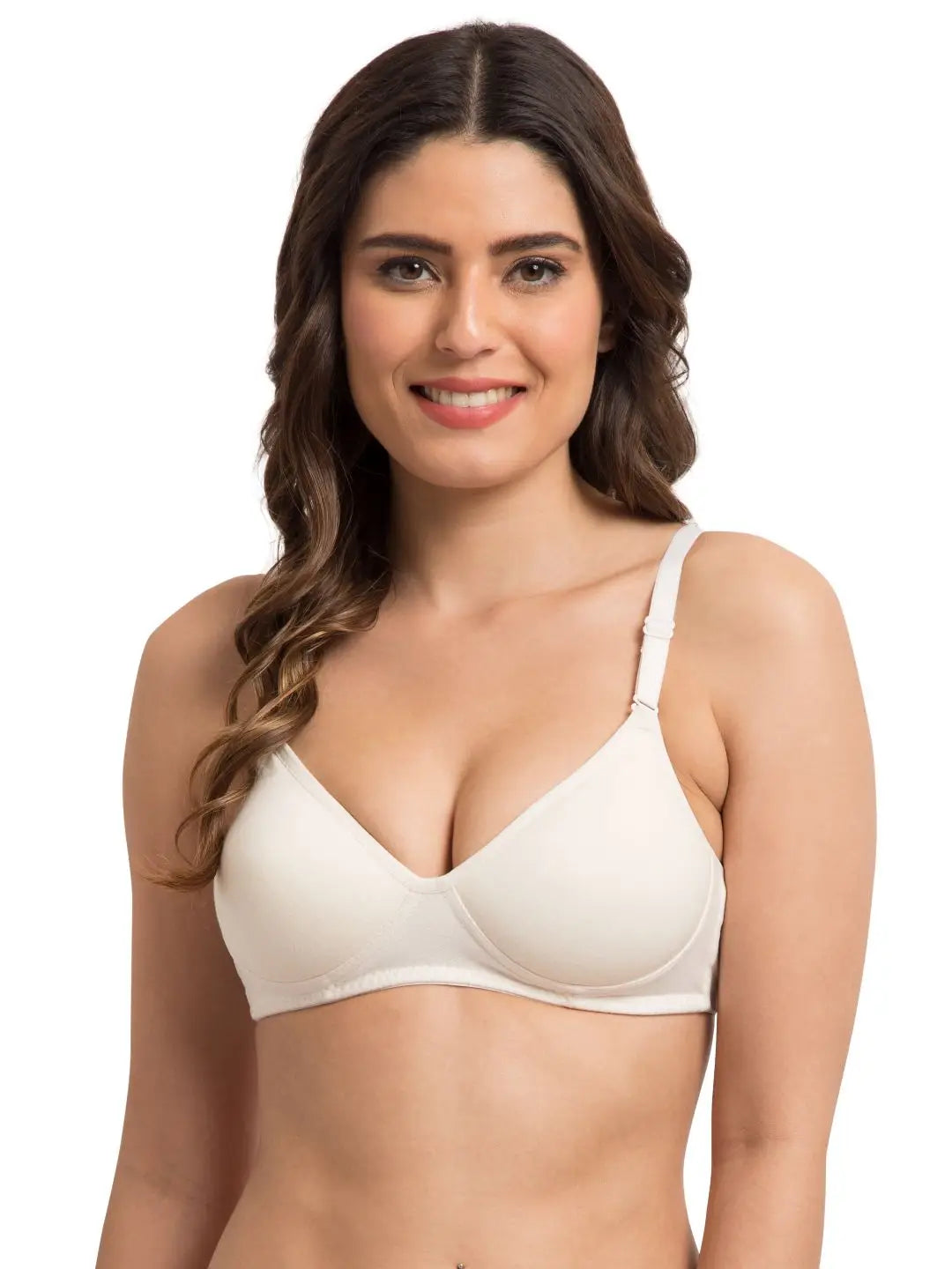 Sushme Super Soft Medium Padded Bra - Cotton Rich - Full Coverage - Wirefree - Multiway Straps - Seamless T-shirt Bra (Sushme 5413-OFFW)