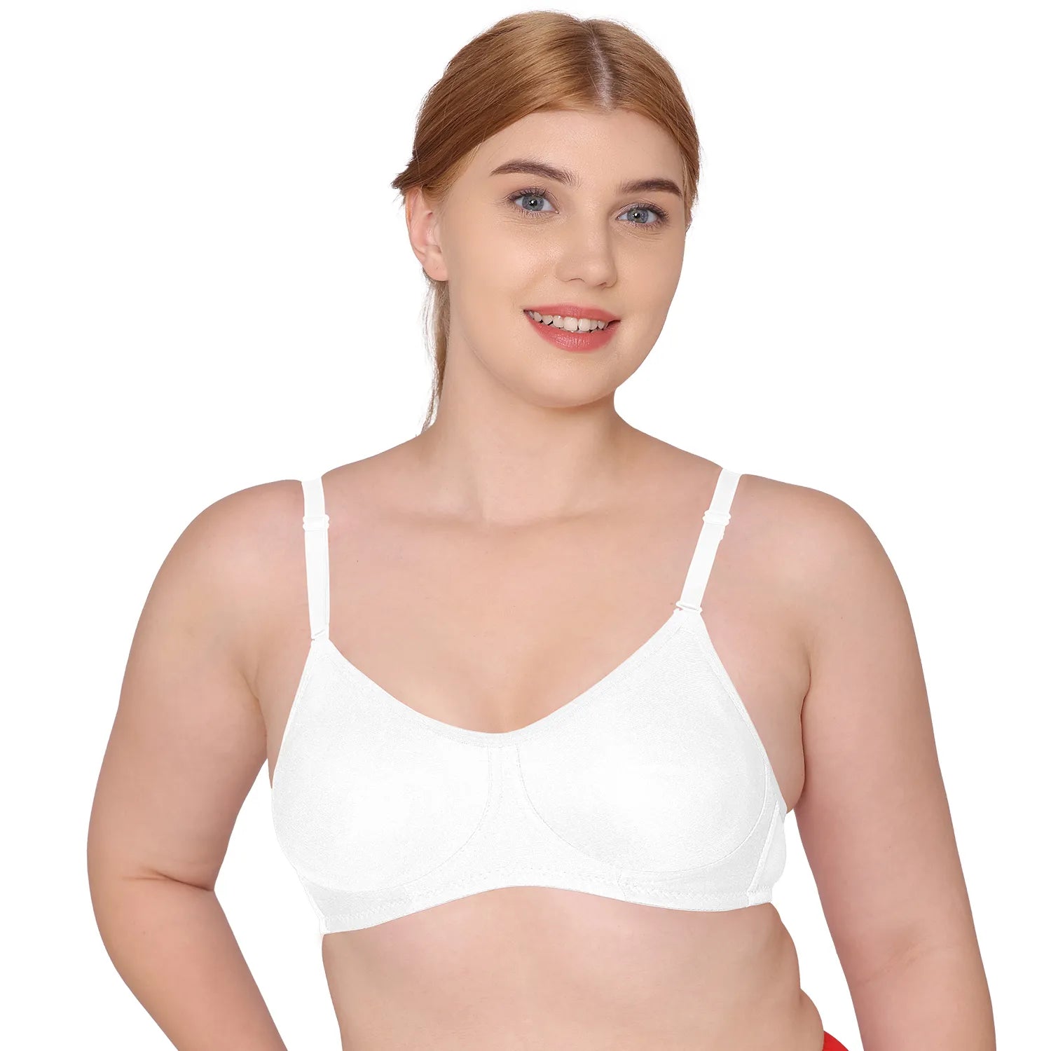 Sushme Non Padded Everyday Bra - Cotton Rich - Full Coverage, Wireless, Seamless, Multiway Straps - T-Shirt Bra (Sushme 83-WH)