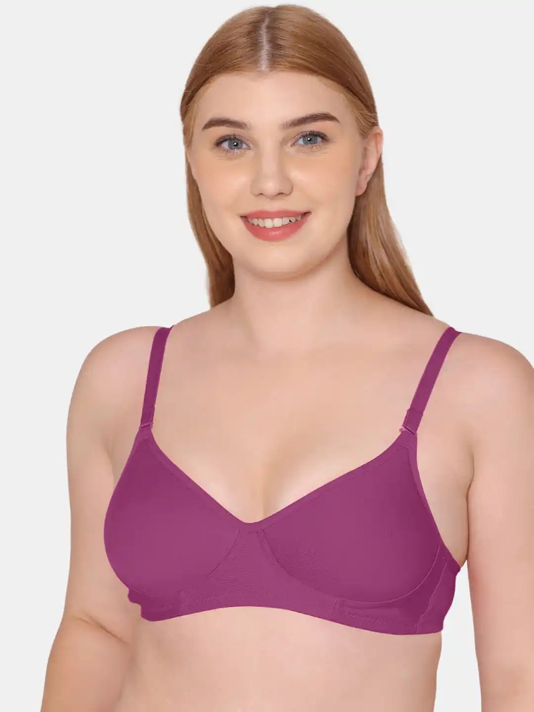 Sushme Beginners Sports Bra - Non Padded - Racer Back - Broad Strap - Full Coverage - Wirefree, Seamless T-Shirt Bra (Sushme 1301-MG)