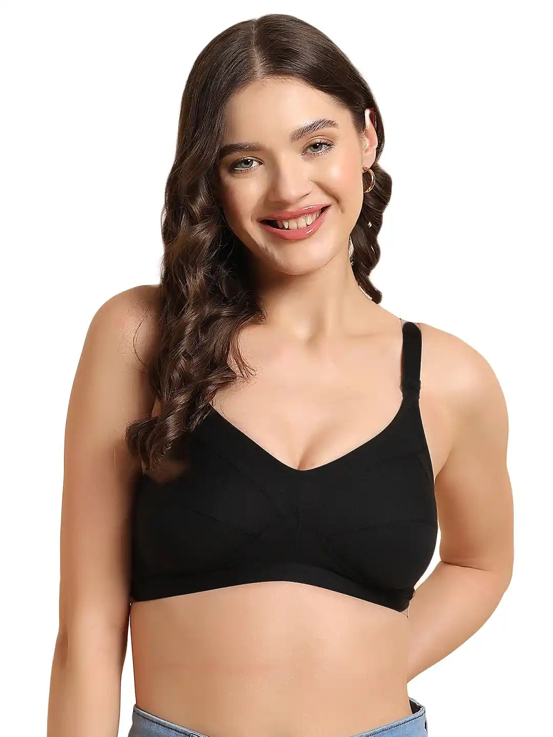 Sushme Non-Padded M-Shape Minimiser Bra | Full Coverage | Adjustable Straps | Hook & Eye Closure | Plus Size Comfort | Ideal for Daily Wear (Sushme F-1161)