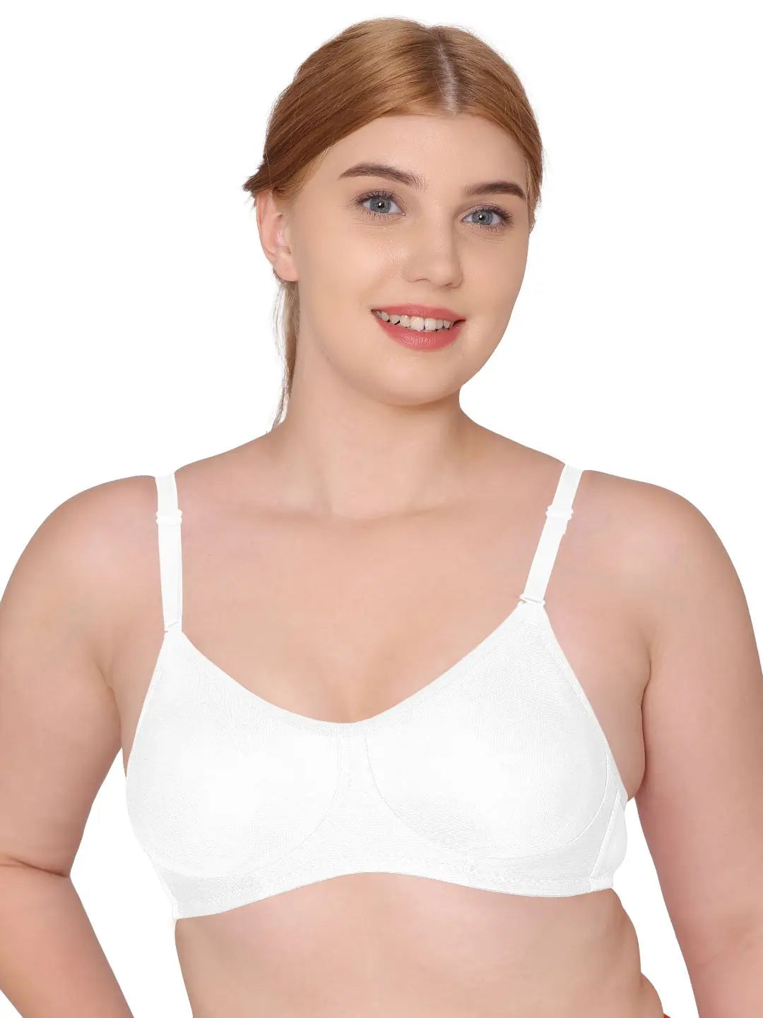 Sushme Non Padded Bra - Cotton Rich - Full Coverage, Wireless, Seamless, Multiway Straps - T-Shirt Bra (Sushme 91-WH)