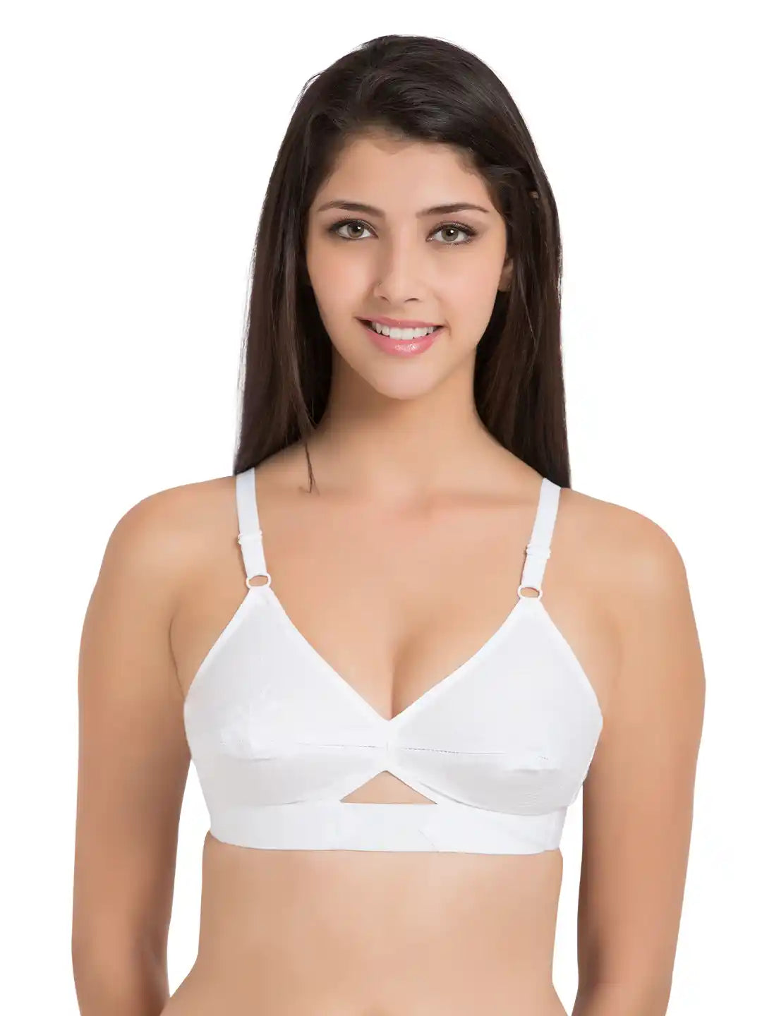 Centra - Centre-Fit 100% Cotton - Minimiser - Non-Padded, Full Coverage, Wireless Seamed Bra (SUSHME CLY-WH)