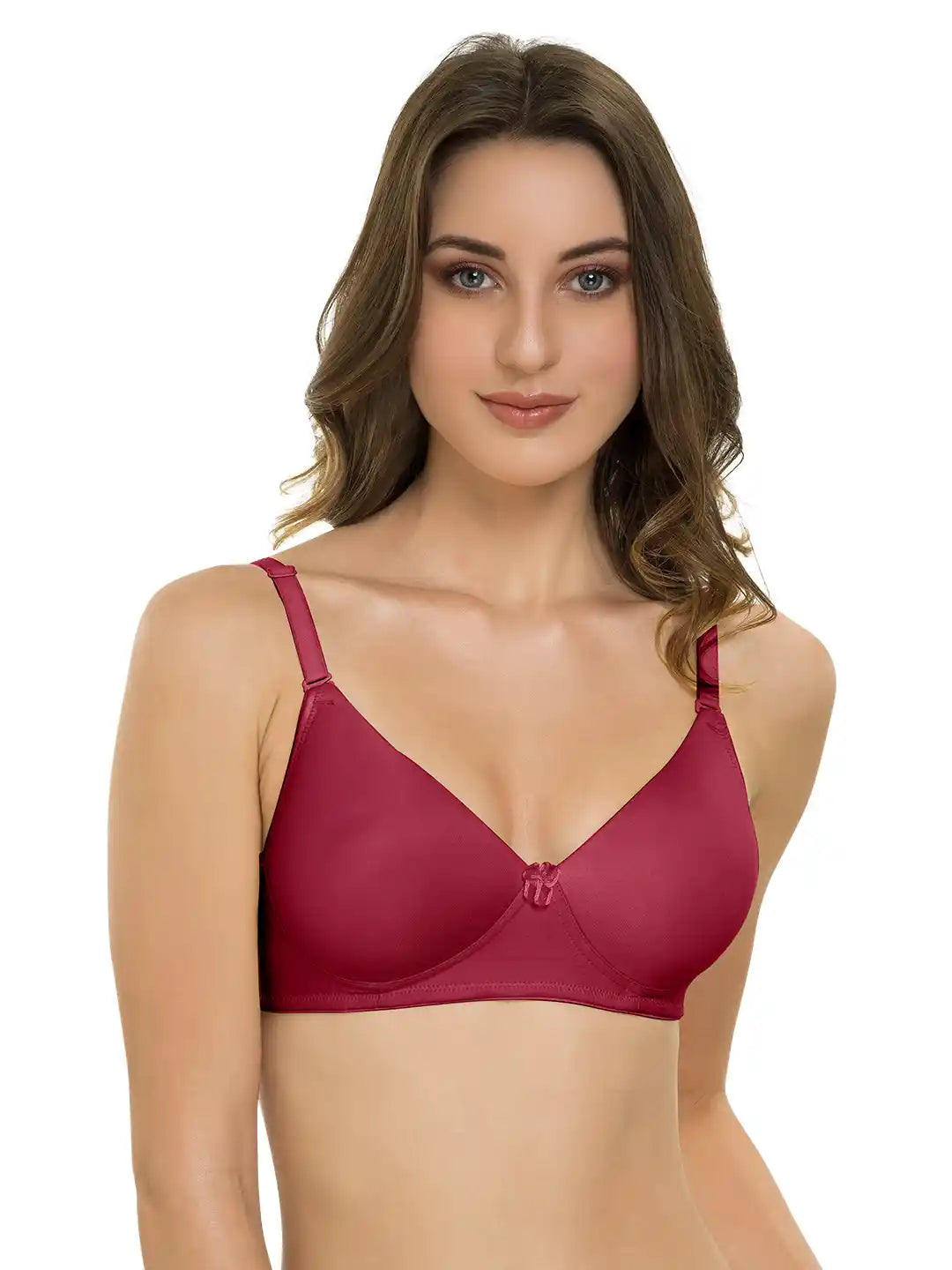 Sushme Heavily Padded Semi Push-Up Bra - Soft Polyamide Fabric - 3/4th Coverage, Wireless, Multiway Straps, Seamless - Everyday T-Shirt Bra (Sushme-199-WIN)
