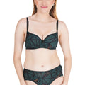 Sushme Heavily Padded Push-Up Bra - Soft Polyamide Fabric - Seamless, Wireless, 3/4th Coverage, Multiway Straps - Printed Bra Panty Set (Sushme Set 15503-PRINTED)