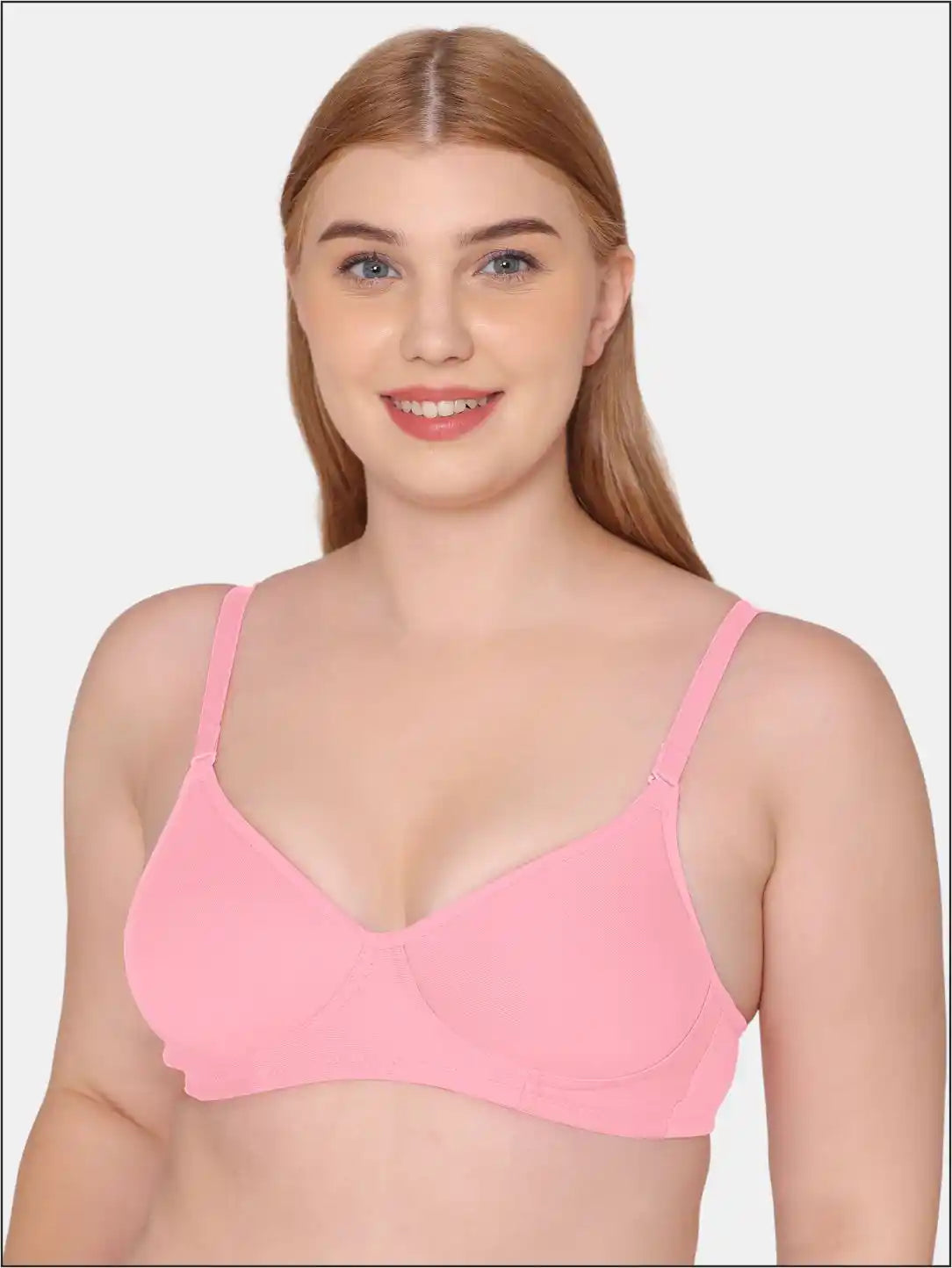 Sushme Beginners Sports Bra - Non Padded - Racer Back - Broad Strap - Full Coverage - Wirefree, Seamless T-Shirt Bra (Sushme 1301-PLM)