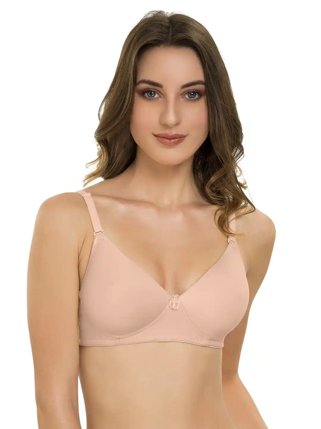 Sushme Heavily Padded Semi Push-Up Bra - Soft Polyamide Fabric - 3/4th Coverage, Wireless, Multiway Straps, Seamless - Everyday T-Shirt Bra (Sushme-199-FWN)