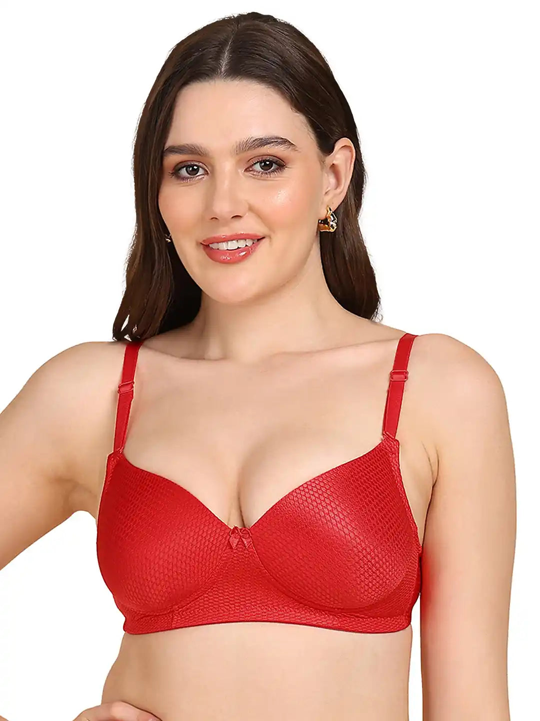 Sushme Backless Transparent Back Bra - Lightly Padded - Soft Polyamide Fabric - Seamless, Full Coverage, Multiway Straps - T-Shirt Bra (Sushme 19951-PRINTED)