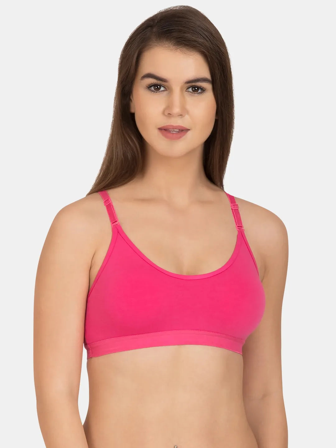 Sushme Sports Bra - Non Padded - Cotton Rich - Wireless - Seamless - T-Shirt Bra (Sushme 41)