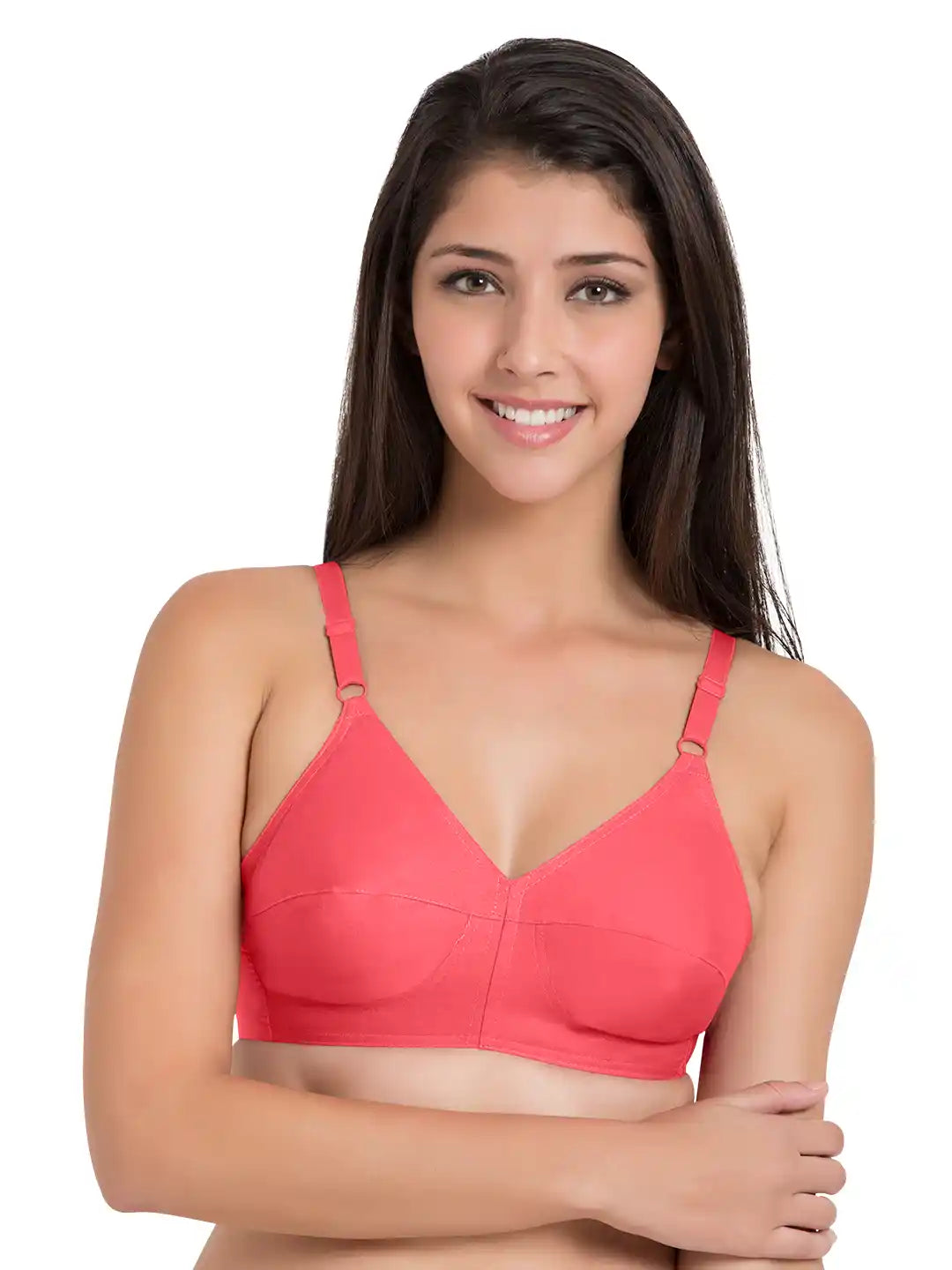 Sushme U Shaped Back - 100% Cotton Full Figure Bra - Minimizer - Non Padded - Full Coverage Wirefree Seamed Bra(Sushme LYCRA-CRL)