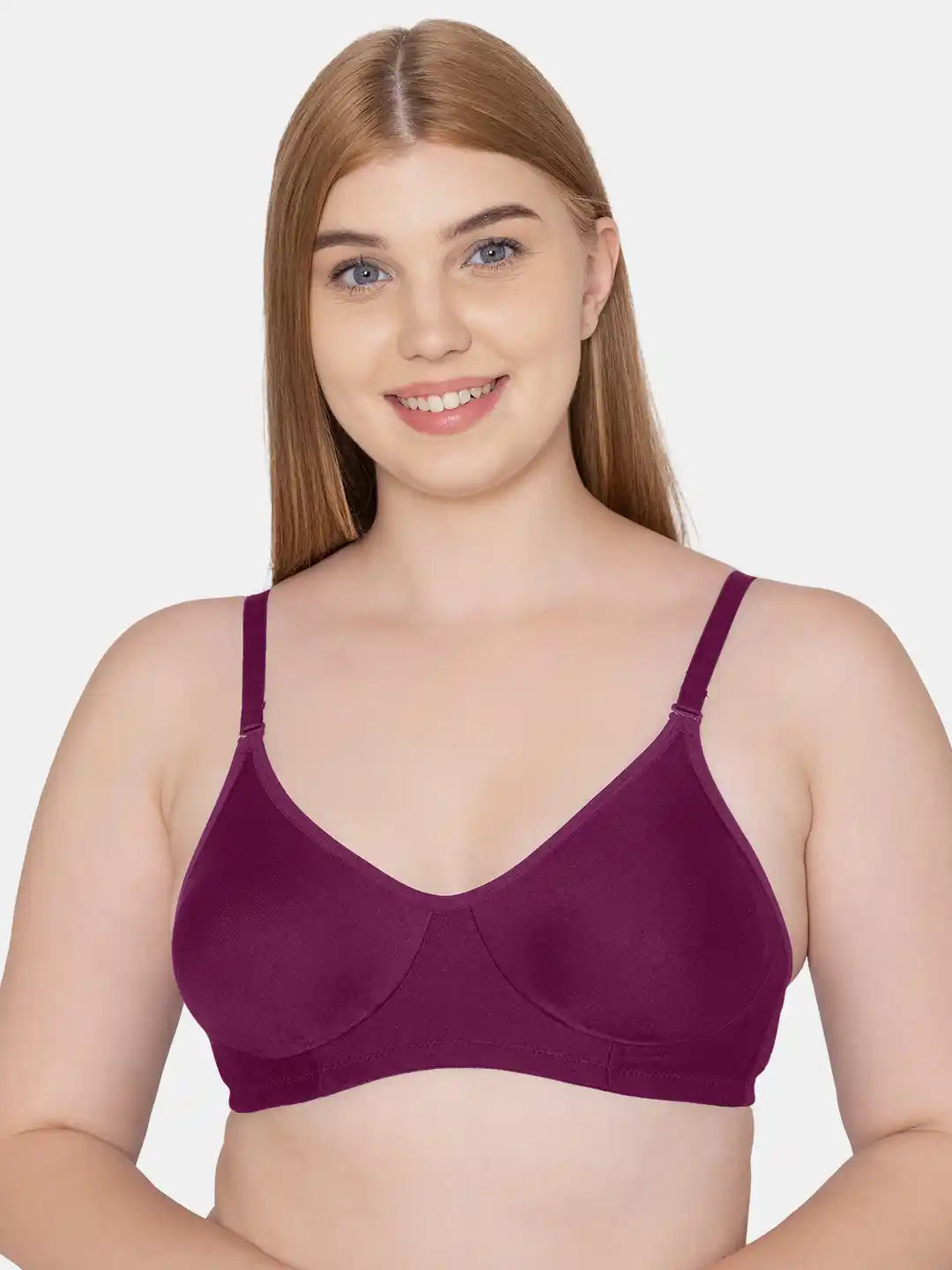 Sushme Non Padded Uniform Bra - Cotton Rich Fabric - Full Coverage, Multiway Straps, Wirefree, Seamless T-Shirt Bra (Sushme-253-MG)