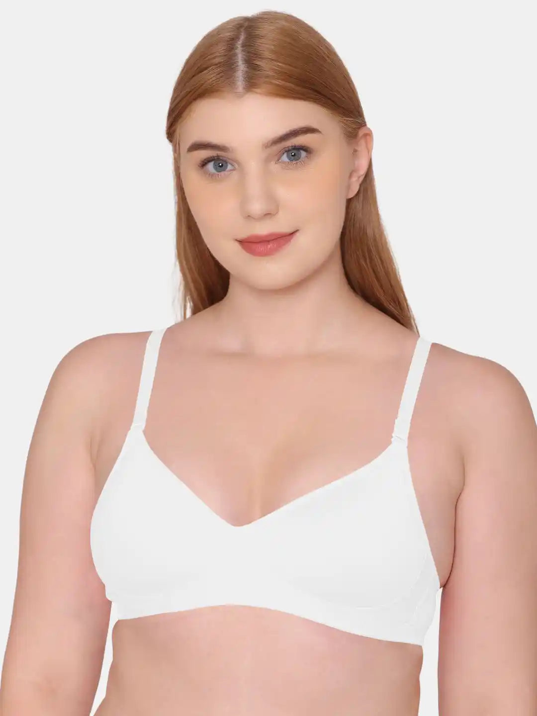 Sushme Beginners Sports Bra - Non Padded - Racer Back - Broad Strap - Full Coverage - Wirefree, Seamless T-Shirt Bra (Sushme 1301-WH)