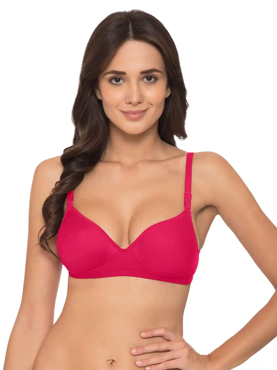 Sushme Heavily Padded Push-Up Bra - Cotton Rich - Balconette - 3/4th Coverage, Seamless, Wireless, Multiway Straps - T-Shirt Bra (Sushme 15-DPK)